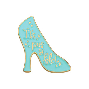 Spilla in metallo con lettere e scritte in inglese, stile cartone animato, per scarpe blu, dal design interessante e personalizzato, per il commercio estero - Product Image 1