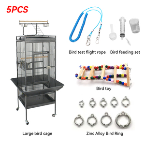 Accesorios <span class=keywords><strong>para</strong></span> Aves, Jaula Negra <span class=keywords><strong>para</strong></span> Loros de 46*46*151cm, Juego de Jaula Grande <span class=keywords><strong>para</strong></span> Aves con Cuerda <span class=keywords><strong>para</strong></span> Volar, Juguete <span class=keywords><strong>para</strong></span> Aves, Set de Alimentación, Anillo <span class=keywords><strong>para</strong></span> Aves - Product Image 1