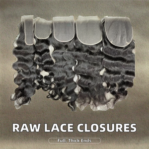 ผมทอแบบลอนธรรมชาติผมหยิกผมหยิกผมหยิกตรงปิดลูกไม้2x6 4x5x5 12A - Product Image 2