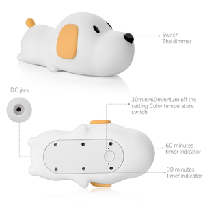 Led Kids Night Lights Usb Rechargeable Cute <strong>Dog</strong> Silicone <strong>Lamps</strong> With Touch Sensor for Baby Bedroom Night Light - Product Image 4