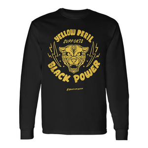 Maglietta a maniche lunghe Yellow Peril con design Black Power, maglietta promozionale - Product Image 2