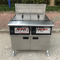 2 Double Réservoirs 4 Paniers Grande Capacité Profonde Ouvert Broasted Poulet Pomme De Terre Industrielle Gaz Friteuse Henny Penny KFC Prix Chaud