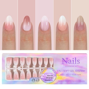 เล็บปลอมแบบกดติด 150 ชิ้น ลายไล่สีแบบธรรมชาติ ไม่มีรอยต่อ สำหรับขายส่ง - Product Image 4