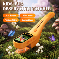 Microscopio Digital 500X con Logotipo Personalizado al por Mayor para Niños, Trampa de Insectos 2 en 1, Pantalla IPS de 2.4 Pulgadas, Juguete Educativo Portátil, Precio de Fábrica