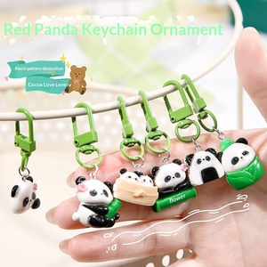 Llavero de Panda Rojo Adorable, Artesanía Metálica, Diseño Creativo de Dibujos Animados, Colgante para Mochila Escolar, Pequeño Regalo Unisex, Venta al Por Mayor - Product Image 2