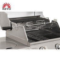 Barbecue électrique moderne haut de gamme en acier inoxydable avec broche rotative universelle pour grillades