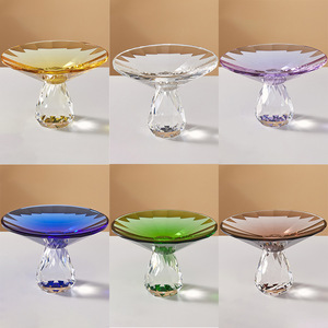 Plato de Cristal K9 para Frutas de Lujo para Sala de Estar, Bandeja de Aperitivos de Alta Gama, Plato Redondo de Cristal para Frutas, Plato de Frutas de Lujo Ligero - Product Image 2