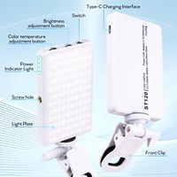 Mini éclairage de remplissage LED pour la photographie et la vidéo Pince de lumières de poche pour la conférence Vlog en direct-Accessoire pour téléphone portable