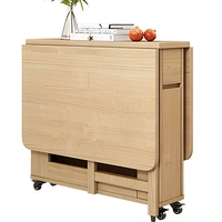 Table de salle à manger pliante rectangulaire en bois multifonctionnelle, convertible, petite, sans installation, blanche, pour l'extérieur