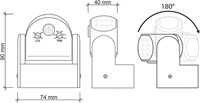Détecteur de mouvement PIR extérieur IP65 mural orientable 3 fils 12m infrarouge AC100-240V Détection 12m/180° et 3m/360°