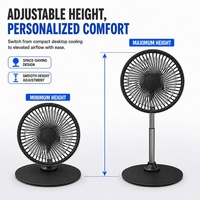 Dopapod G13 Metal Round Base Stretch Pole 110° Tiltable Fan Head 3000mAh Battery 3 Wind Speeds Desktop Fan