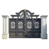 Puerta Corredera Automática de Aluminio para Jardín de Villa, Entrada de Vehículos, Motor Eléctrico, Control Remoto, Seguridad, Alta Resistencia para Obras de Construcción