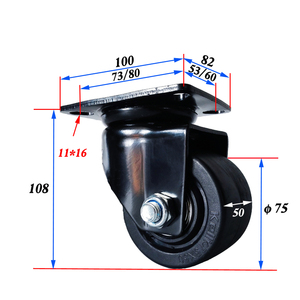 Roue réglable de 2 pouces de type américain, traitement de surface électrophoretique, roulement à roulettes durable à charge lourde - Product Image 3