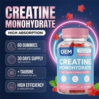 LUVVITA OEM Gummies à la créatine monohydrate, étiquette privée, végétaliens, supplément pré-entraînement sans sucre, 2500 mg, 5000 mg, gummies à la créatine