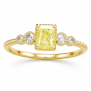 Anello con design geometrico quadrato Anello da dito in stile elegante per donna - Product Image 1