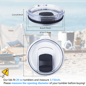 Paquete de 2 tapas para vaso de 30 oz, tapas de repuesto magnéticas deslizantes para YETI de 30/32 oz, taza de 14 oz y taza con pajita de 35/42 oz - Product Image 2