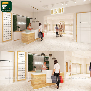 High End Apparel Boutique Display Cabinet Clothing Rack <b>Wall</b> Shelf Reception Counter Lighting Fixture - Product Image 4