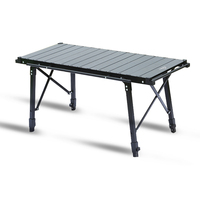 YOUQI Table d'extérieur réglable en aluminium Table portable de camping rouleau d'oeufs pique-nique Barbecue Cuisine IGT Table de cuisine pliable mobile
