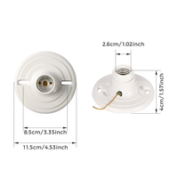 Portalámparas LED Aota E26 con Interruptor, Base de Rosca de Baquelita de 250V para Lámpara Colgante de Uso Doméstico, 1 Año de Garantía, Seguro