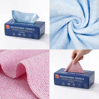 Boîte de 30 lingettes en microfibre personnalisables avec logo, réutilisables, ultra absorbantes, pour le nettoyage domestique, directement de l'usine