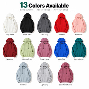 Vente en gros de sweats à capuche unisexes en coton et polyester 340 GSM, avec logo brodé personnalisé, épais, pour l'automne, OEM, marque privée - Product Image 5