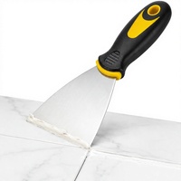 Spatule en acier avec manche caoutchouté antidérapant, lame de 4 pouces en acier spécial, conception épaisse, ergonomique, multi-usage, bord droit