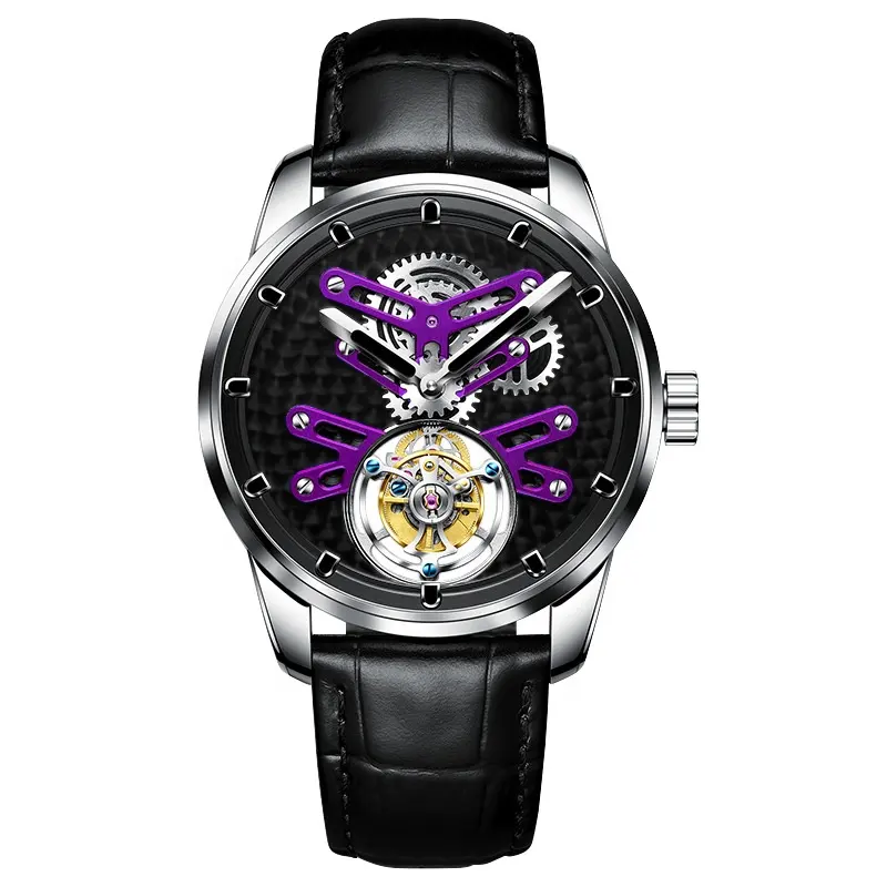 2022 New Product Aesop Tourbillon Watch Luxury 1.2MM Sapphire Glass Red Purple And Blue Design Face Flying Tourbillon Watch