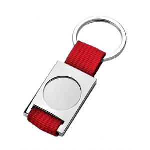 Portachiavi con Nastro Tessile Rosso e Moschettone Promozionale per Chiavi, per Organizzazione e Visibilità - Product Image 1