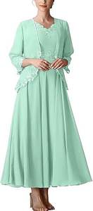 فساتين سهرة رسمية أنيقة بتطريزات وقصة A-Line لأم العروس - Product Image 5