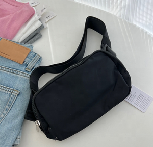 Lulu 1L Crossbody Zipper Waist Bag Sports Waist Bag with Logo for Walking Running Yoga Everyday Use-Promotional Belt Backpack
