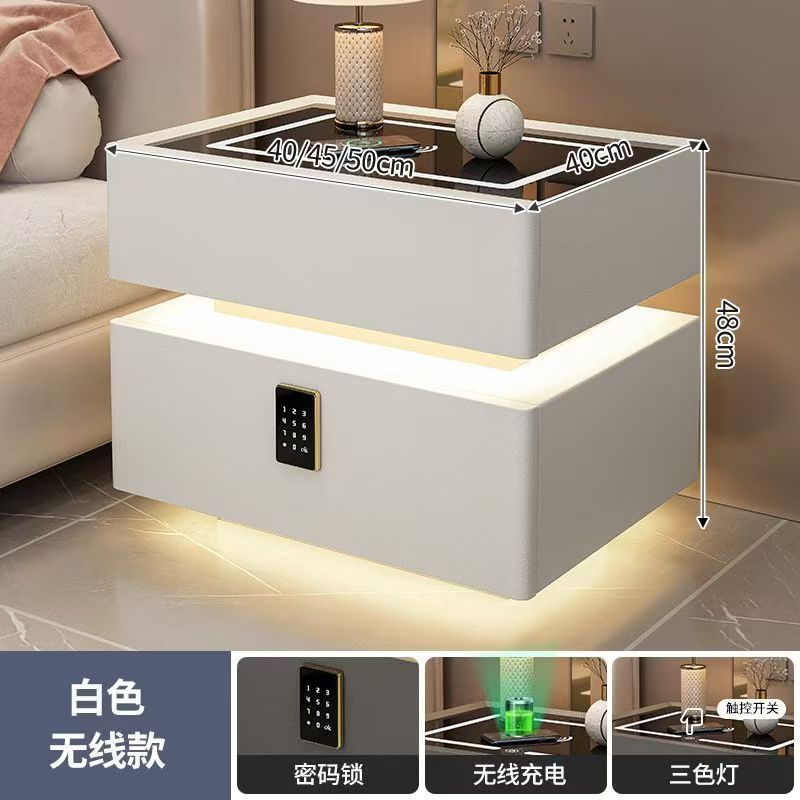 Wireless charging + motion-activated light + keypad lock