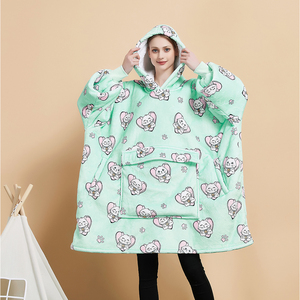 Sweat-shirt sherpa surdimensionné, en coton, textile de maison, pour hommes et femmes, couverture à <span class=keywords><strong>capuche</strong></span> pour adultes, - Product Image 1