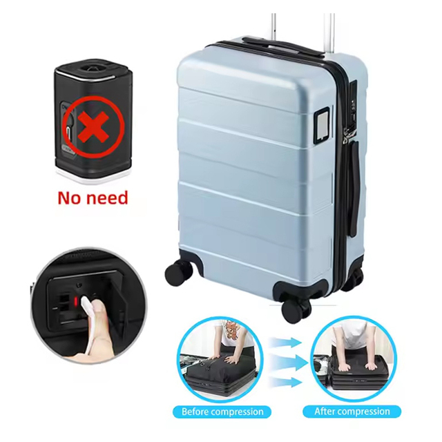 Smart Suitcase: One - Button Vacuum Compression, Built - in TSA Lock & USB Charging, Lightweight Durable Luggage