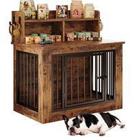 Cages et niches pour animaux de compagnie : Caisse de transport pour chien en bois, très vendue, avec fonction de rangement et 4 crochets, pliable pour chiens de grande et petite taille