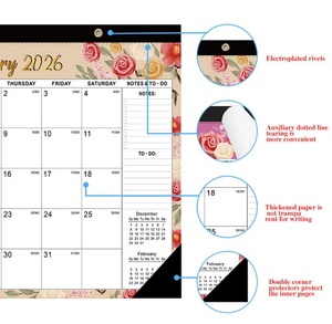 Amazon 18-Month için sınır ötesi büyük duvar masası takvim basit masaüstü planlama saat ekran 25-26 İngilizce takvim promosyon - Product Image 4