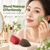 Éponges de Maquillage Véganes Super Douces en Gros, Éponges Personnalisées en Forme de Goutte d'Eau ou d'Œuf, Sans Latex, pour un Maquillage Naturel