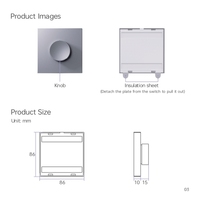 Interrupteur intelligent rotatif à piles BT5.0 SIG Mesh sans fil, sans neutre, contrôleur d'éclairage domestique personnalisable SQ-B