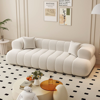 Ensemble de canapés sectionnels de style crème inspiré de la texture de la nuage noire en guimauve JJY-051 pour petit appartement, hôtel, villa, avec tissu