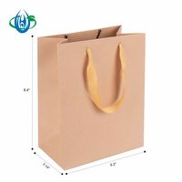 Sac fourre-tout en papier kraft recyclable avec poignée longue pour impression sérigraphique, idéal pour la publicité, l'emballage à emporter et les cadeaux
