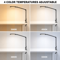 Lampe de bureau LED tactile à intensité variable/couleurs réglables, pliable, en métal, avec minuterie, alimentation CA, protection des yeux, écologique, design contemporain pour étudiants et lecture