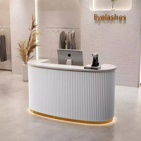 Comptoir de réception personnalisé avec logo, moderne, en forme de L, pour bureau, hôtel, salon de beauté, réception commerciale avec tiroirs de rangement