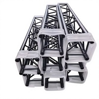Structure de scène portable en treillis peint, couleur noire, 290x290, pour événements, concerts, mariages, et support de décoration.