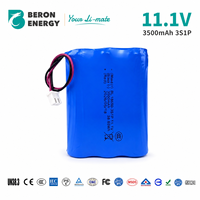 Paquete de Baterías de Iones de Litio Recargables de 11.1V 12V 3500mAh 18650 3s1p con BMS Integrado UN38.3