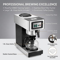 Machine à café à goutte automatique, cafetière commerciale avec double plaque chauffante pour la restauration