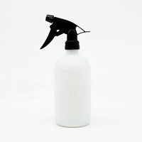 Flacon pompe rond en verre coloré avec pompe à lotion et pulvérisateur à gâchette, flacon en verre vide pour shampoing, cosmétiques liquides