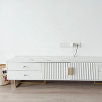 Meuble TV et ensemble de table basse en verre style moderne pour salon, meuble TV avec ensemble de table basse