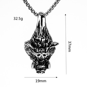 Collar con Colgante de Cabeza de Jabalí de Acero Inoxidable para Hombre, Diseño Geométrico Animal Punk - Product Image 5