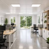 Casa Contenedor Modular de Doble Ala Expandible de Montaje Rápido, Cabina Portátil con Estructura de Acero y Múltiples Habitaciones para Edificio de Oficinas
