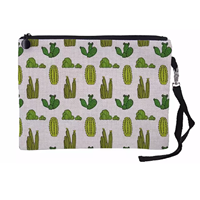 Pochette Prosub Écologique Blanche 10x15cm en Lin avec Paillettes Dorées pour Sublimation, Sac de Maquillage Vierge à Fermeture Éclair, Transfert Thermique DIY Promotionnel