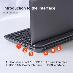 2025 Neues 7-Zoll-Mini-Notebook Leichter tragbarer Business-Laptop <span class=keywords><strong>Intel</strong></span>-Prozessor Englische Tastatur Touchscreen Metall auf Lager - Product Image 3